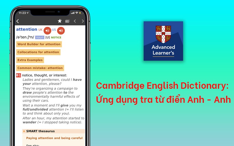Phần mềm dịch tiếng Anh sang tiếng Việt Cambridge Dictionary chuẩn nhất